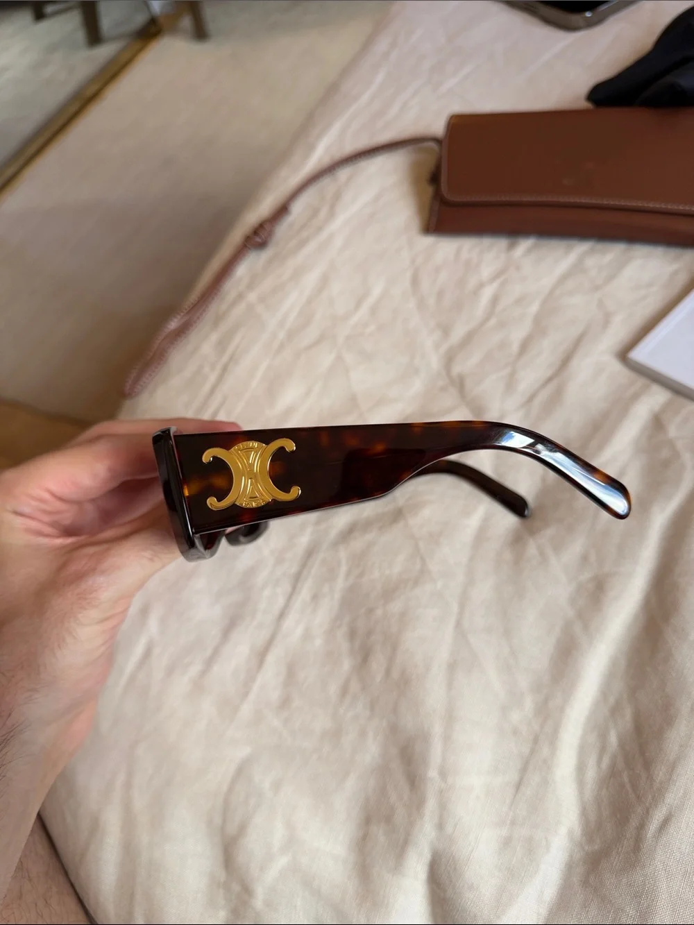 CELINE Triomphe Maxi Brown Tortoise - CL40282U 52-18-135 - Picture 3 of 12